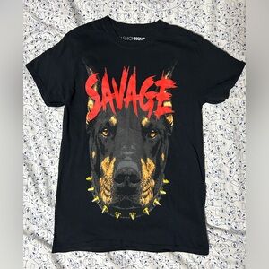 FASHION NOVA Savage Dog Graphic Tee Shirt